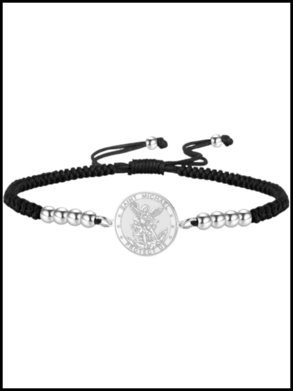 Saint Michael Bracelet Wax Rope Beaded Charms Religious Adjustable Unisex